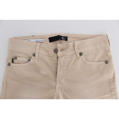 Cavalli Beige Wash Slim Fit Cotton Stretch Jeans