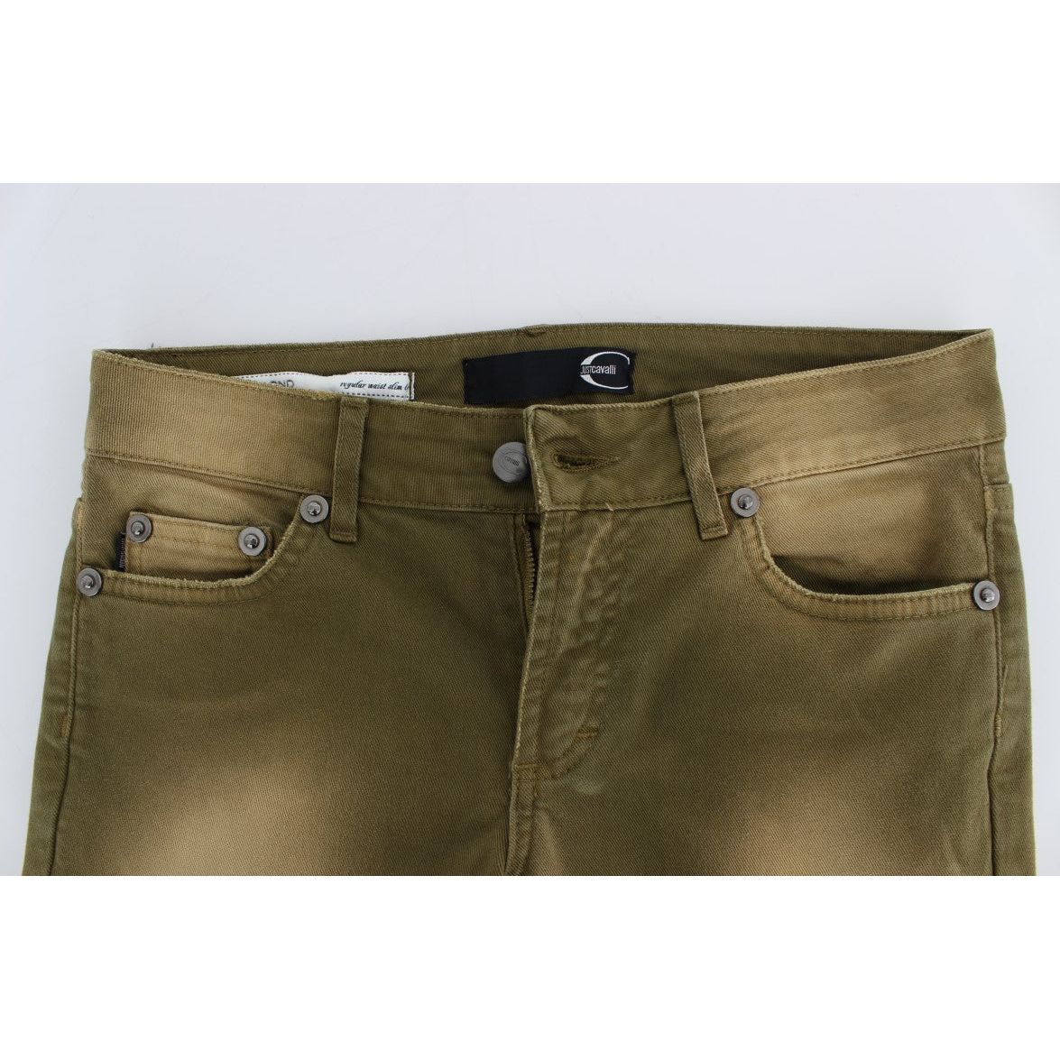 Green Slim Fit Cotton Stretch Jeans