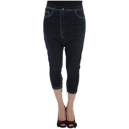 Cavalli Blue Cotton Stretch Baggy Relax Jeans