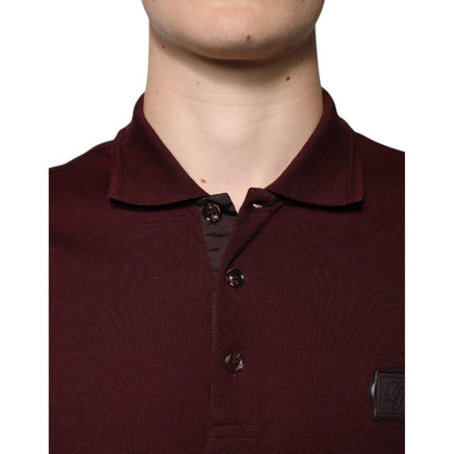 Dolce & Gabbana Maroon Collared Short Sleeves Polo T-shirt