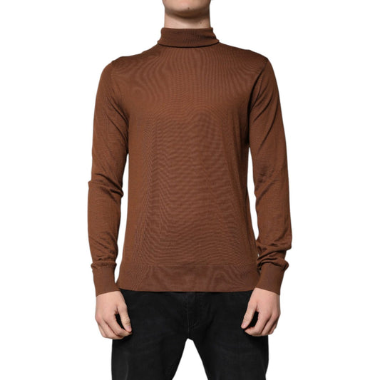 Dolce & Gabbana Brown Cashmere Turtleneck Pullover Sweater Dolce & Gabbana