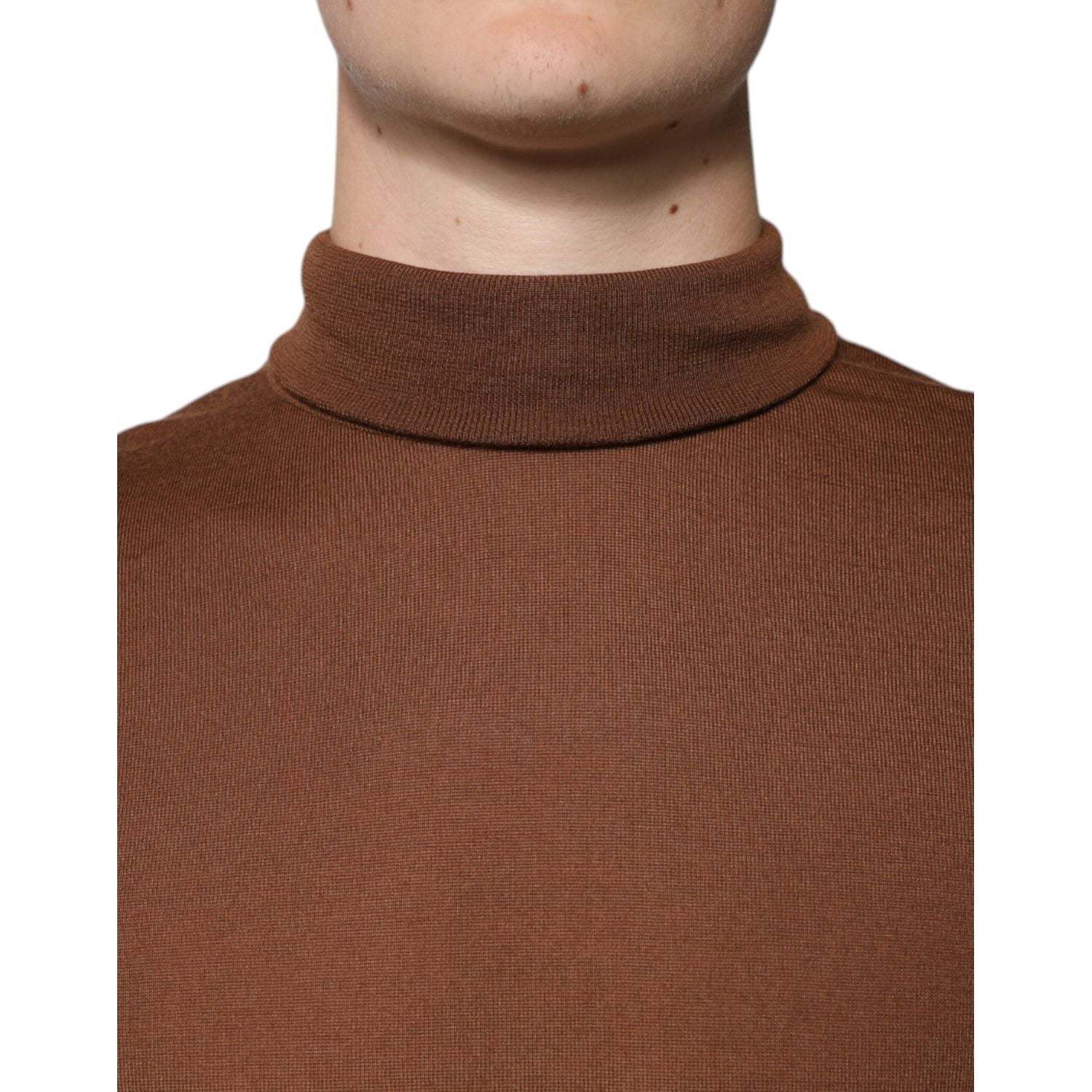 Dolce & Gabbana Brown Cashmere Turtleneck Pullover Sweater