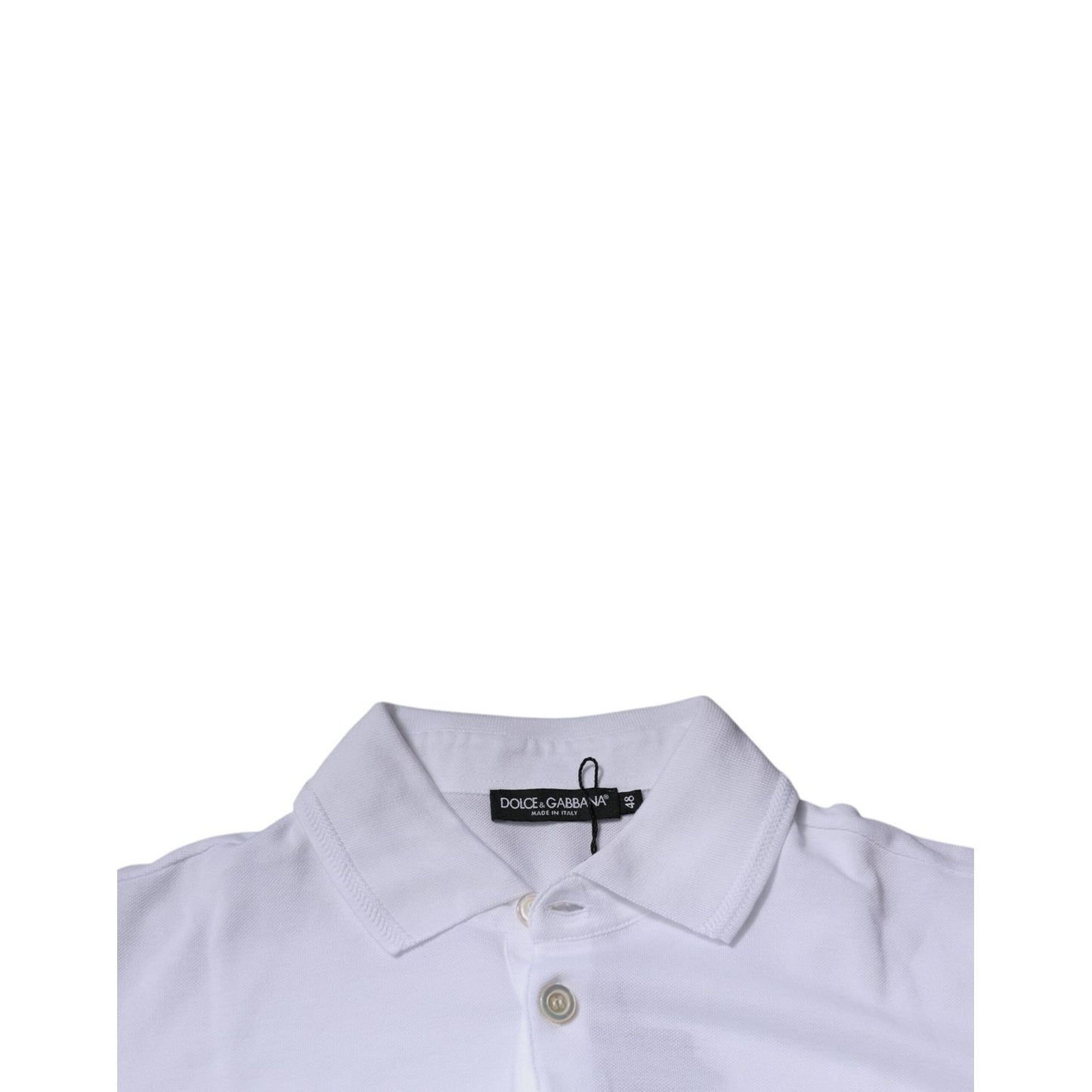 Dolce & Gabbana White Collared Short Sleeves Polo T-shirt