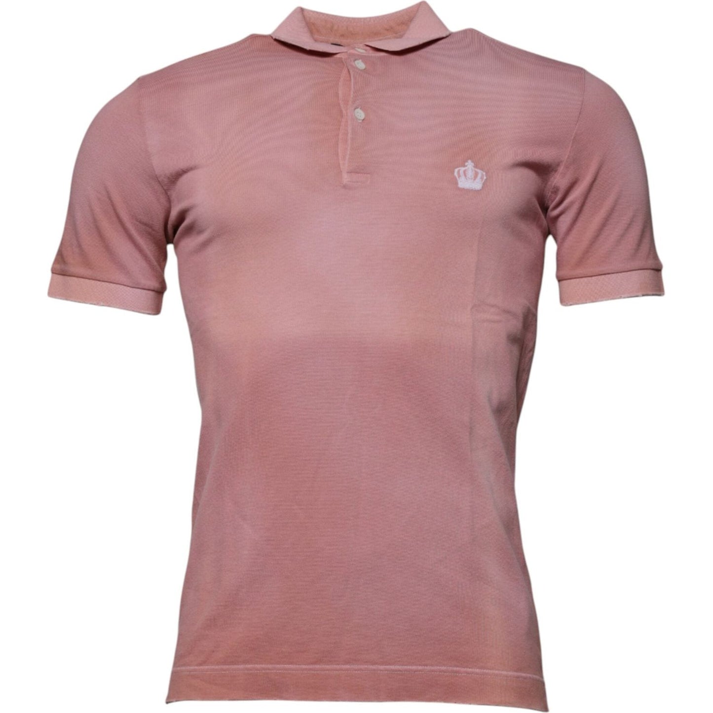 Dolce & Gabbana Pink Crown Collared Short Sleeve Polo T-shirt Dolce & Gabbana