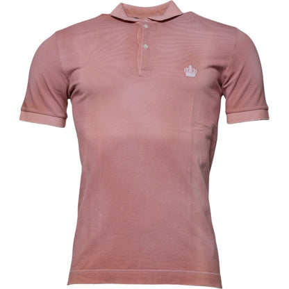 Dolce & Gabbana Pink Crown Collared Short Sleeve Polo T-shirt Dolce & Gabbana