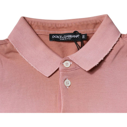 Dolce & Gabbana Pink Crown Collared Short Sleeve Polo T-shirt Dolce & Gabbana