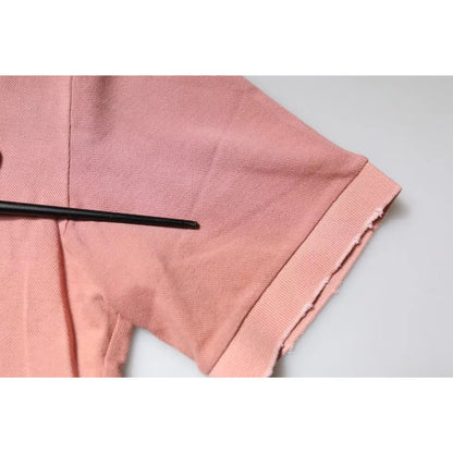 Dolce & Gabbana Pink Crown Collared Short Sleeve Polo T-shirt Dolce & Gabbana