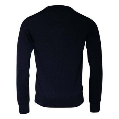 Dolce & Gabbana Blue DG Logo Wool Crew Neck Pullover Sweater Dolce & Gabbana