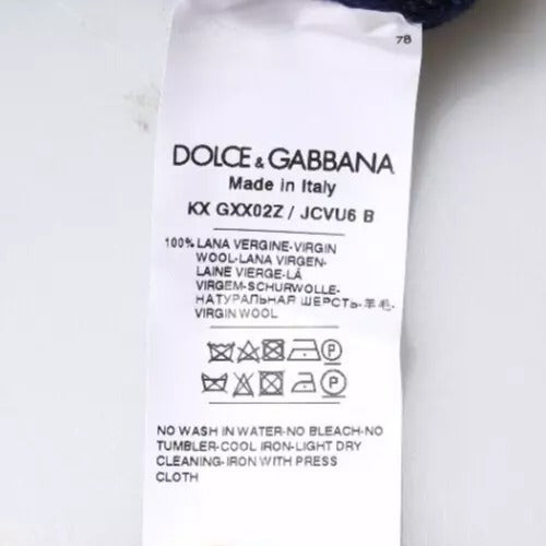 Dolce & Gabbana Blue DG Logo Wool Crew Neck Pullover Sweater Dolce & Gabbana