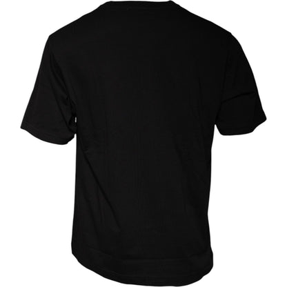 Dolce & Gabbana Black Logo Print Cotton Short Sleeves T-shirt