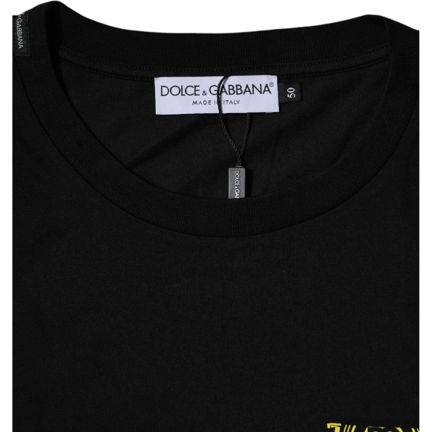 Dolce & Gabbana Black Logo Print Cotton Short Sleeves T-shirt