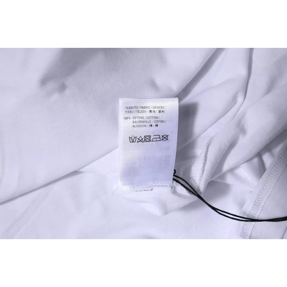 Balenciaga White Logo Cotton Crew Neck Short Sleeves T-shirt