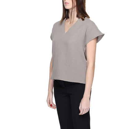 Jacqueline De Yong Beige Cotton Blouse 1728,71956299936,Beige,Blouses - Shirts - Clothing,Clothing,IT40|S,Jacqueline De Yong,New with tags,Shirts - Clothing,Women
