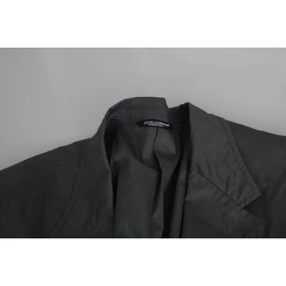 Dolce & Gabbana Gray Cotton Single Breasted Formal Blazer