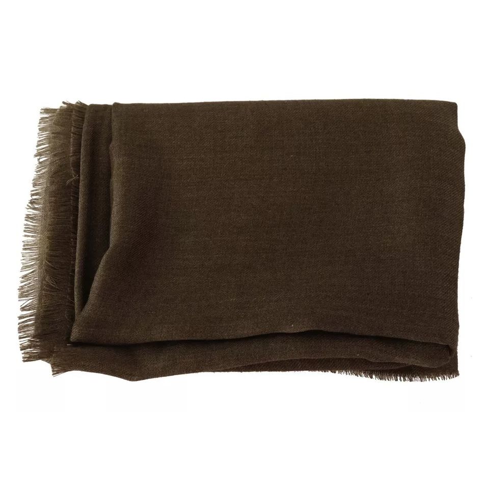 Dolce & Gabbana Green Striped Cashmere Wrap Fringes Scarf