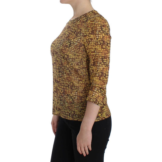 Dolce & Gabbana Sicilian Mosaic Print Silk Blouse multicolor-mosaic-print-silk-blouse-t-shirt