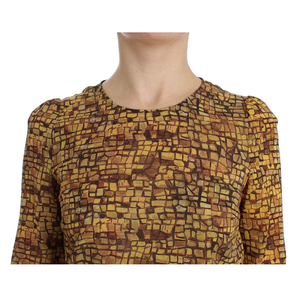 Sicilian Mosaic Print Silk Blouse