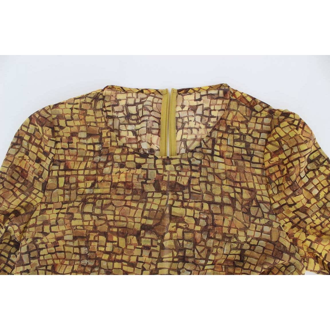 Sicilian Mosaic Print Silk Blouse