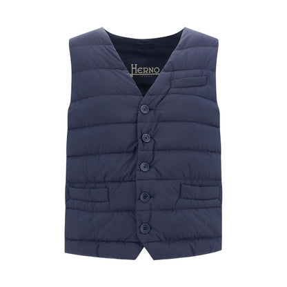 Herno Blue Polyamide Sleveless Jacket