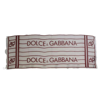 Dolce & Gabbana White Red Printed Wrap Shawl Modal Scarf