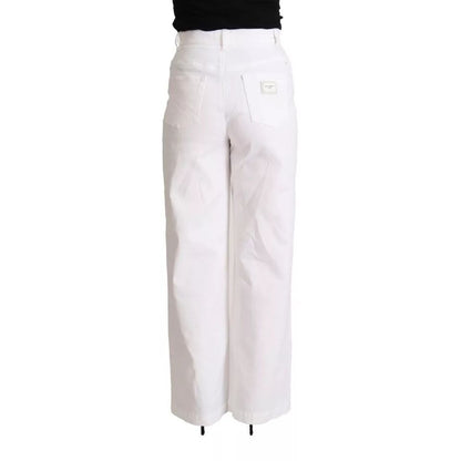 Dolce & Gabbana White MONICA Boot Cut Cotton Denim Jeans