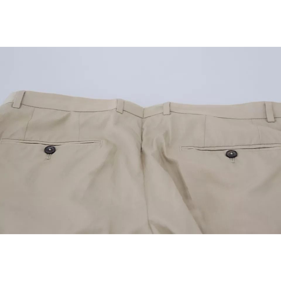 Dolce & Gabbana Beige Cotton Chino Men Formal Pants
