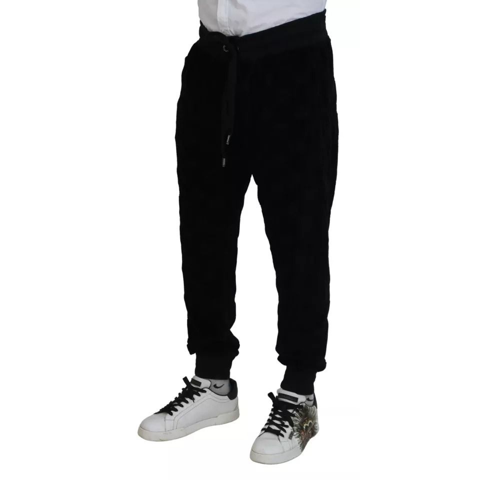 Dolce & Gabbana Black Cotton Skinny Jogger Sweatpants Pants