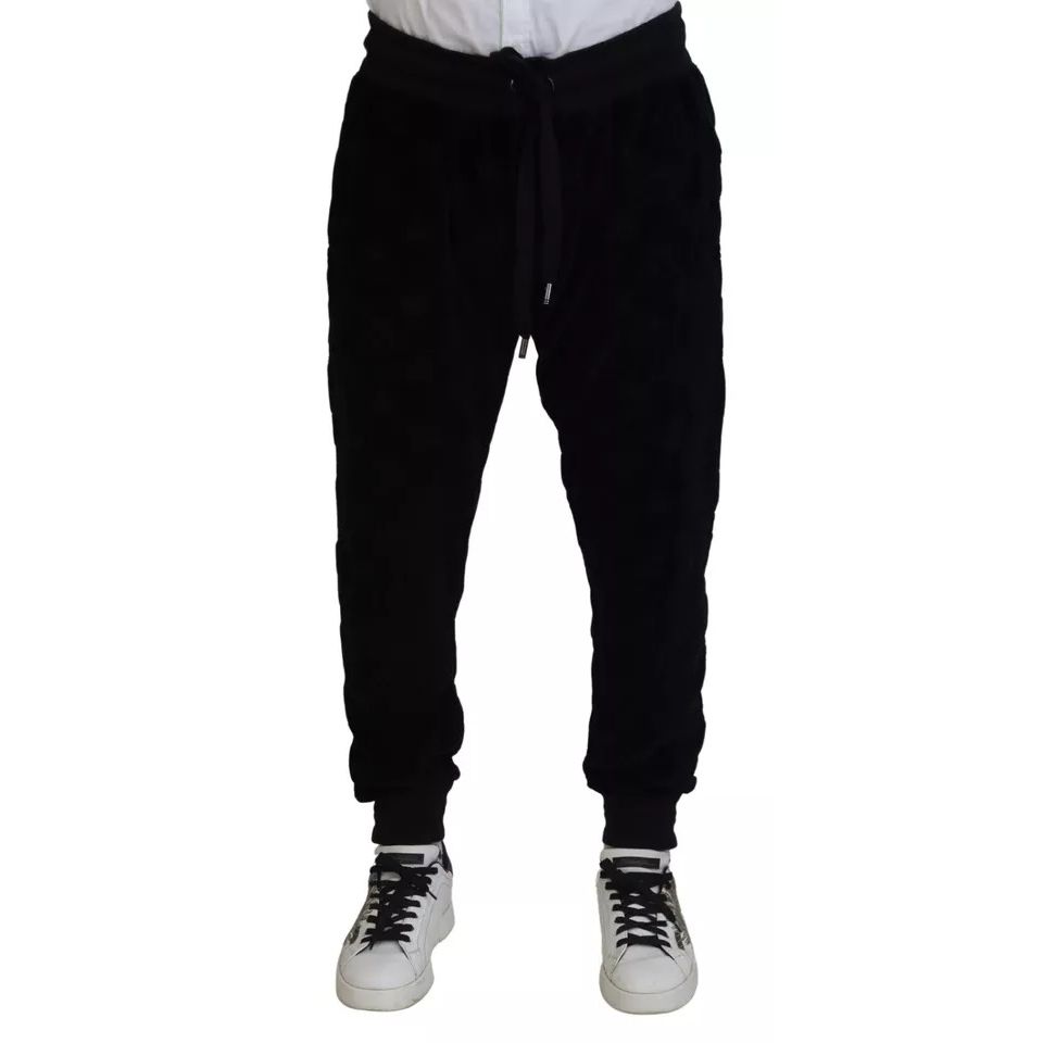 Dolce & Gabbana Black Cotton Skinny Jogger Sweatpants Pants