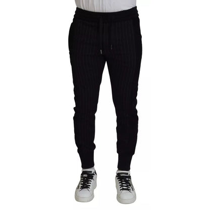 Dolce & Gabbana Black Cotton Blend Jogger Sweatpants Pants