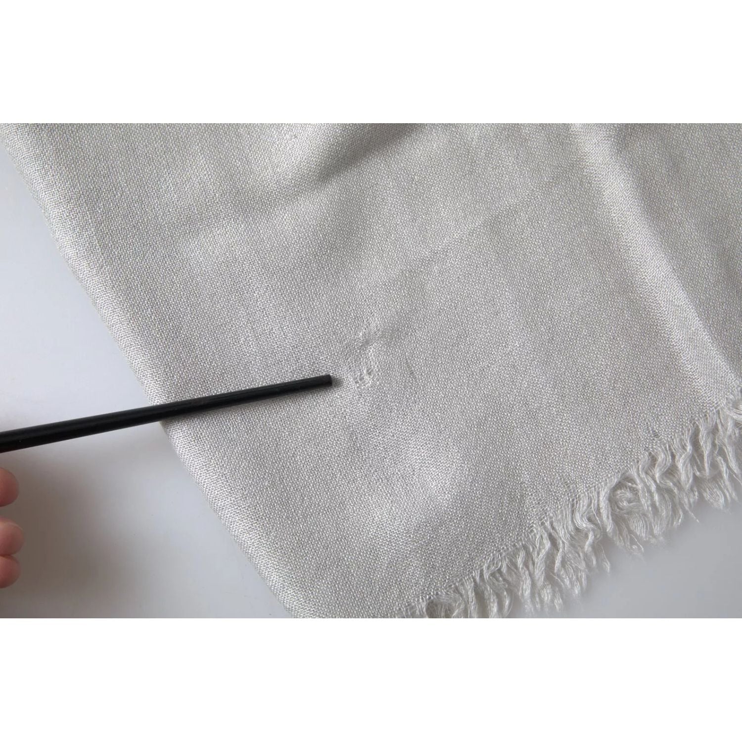 Dolce & Gabbana Gray Cashmere Wrap Shawl Fringe Scarf