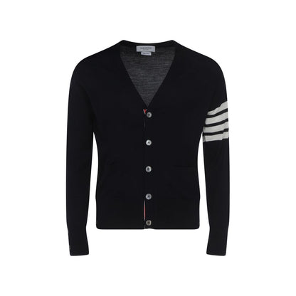 Thom Browne Blue Fleece Wool Cardigan Thom Browne