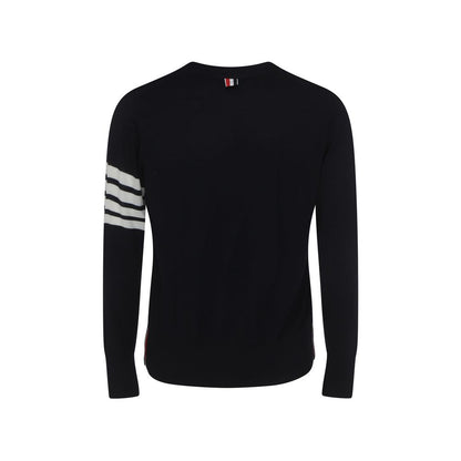 Thom Browne Blue Fleece Wool Cardigan Thom Browne