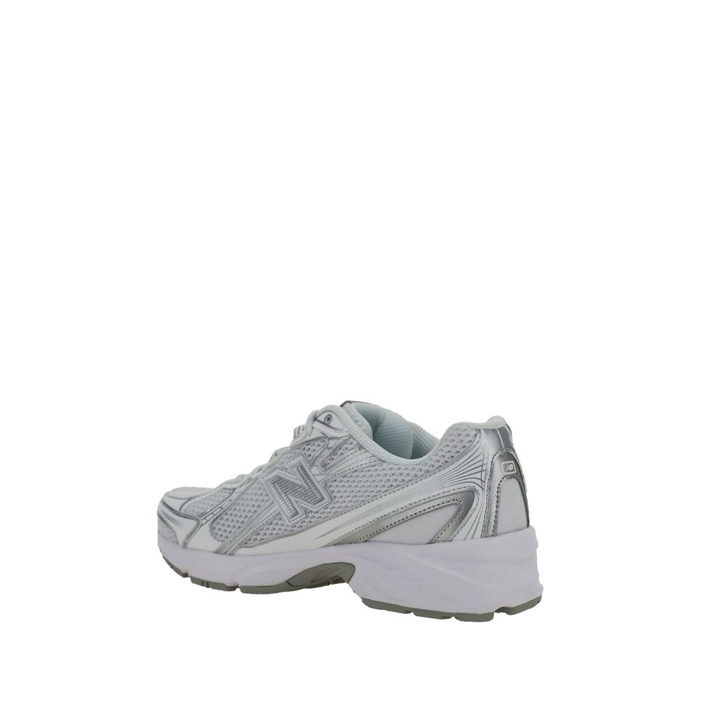 New Balance White Polyurethane Athletic Sneakers