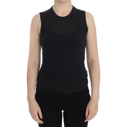 Elegant Black Sleeveless Pullover Vest