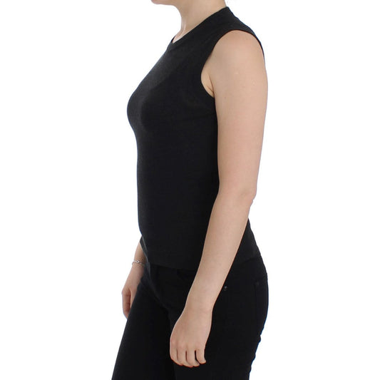 Elegant Black Sleeveless Pullover Vest