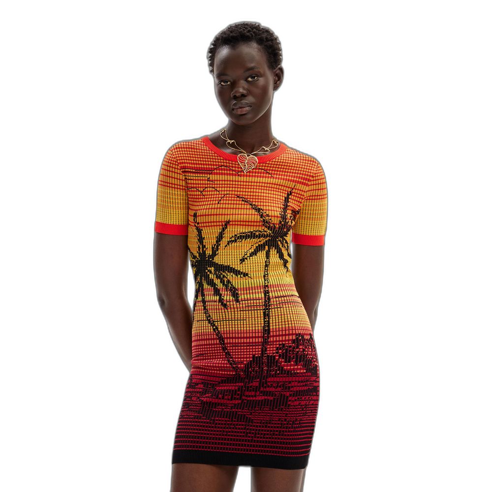 Desigual Multicolor Viscose Midi Dress 1728,71956299936,Clothing,Desigual,Dresses - Clothing,Midi - Dresses - Clothing,Multicolor,New with tags,Women,XL