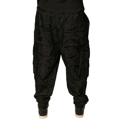 Dolce & Gabbana Black Crown Nylon Jogger Sweatpants Pants Dolce & Gabbana