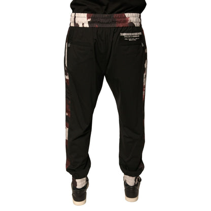 Dolce & Gabbana Black Camouflage Wool Jogger Sweatpants Pants