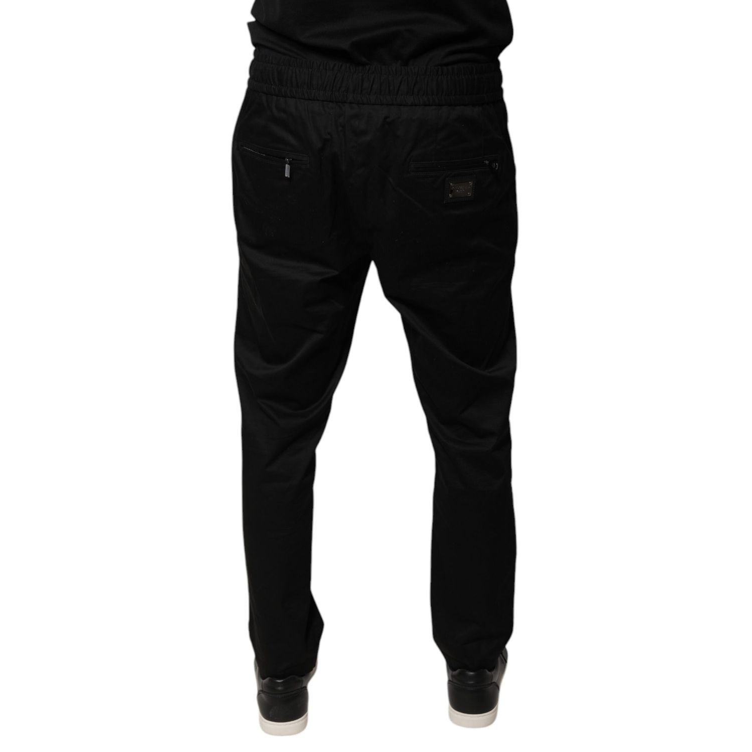 Dolce & Gabbana Black Cotton Stretch Skinny Sweatpants Pants