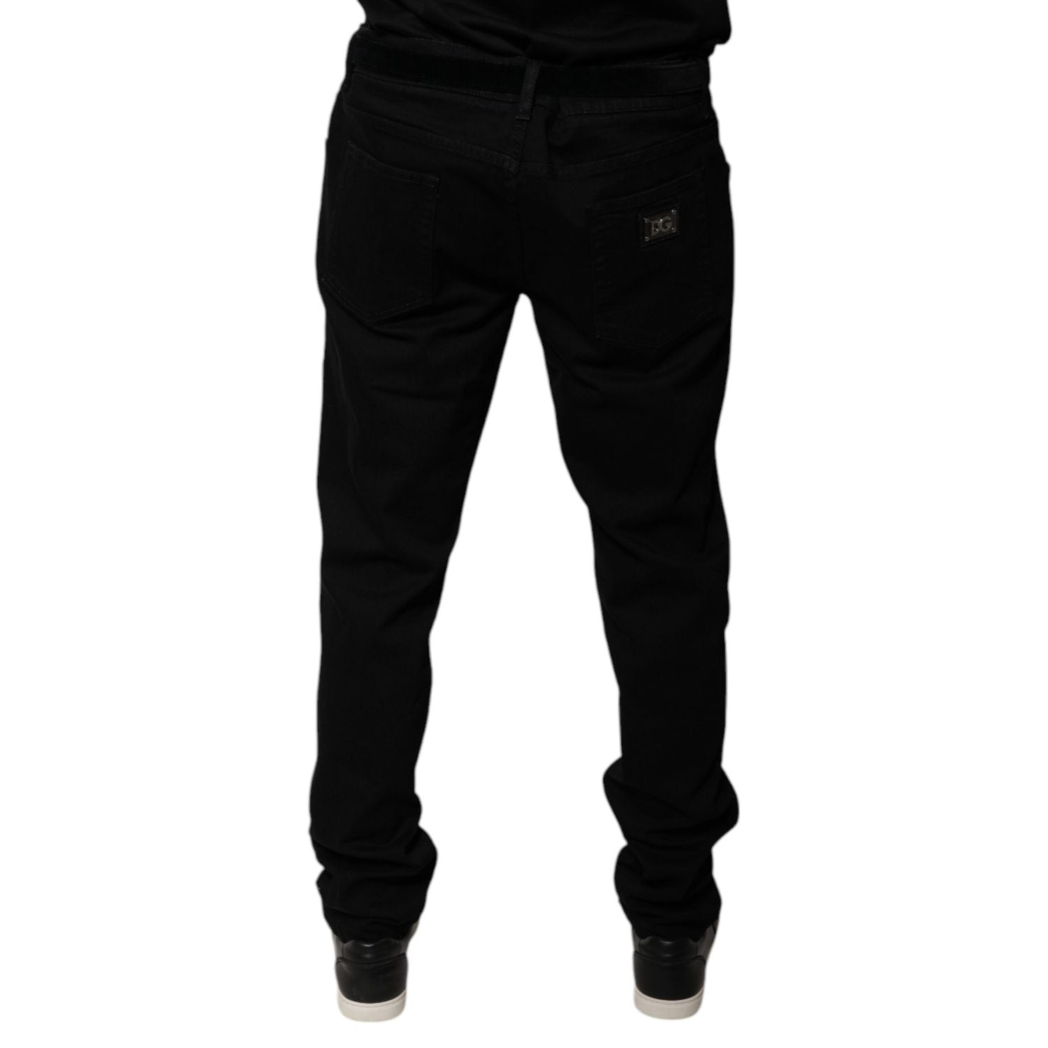 Dolce & Gabbana Black Logo Cotton Stretch Skinny Denim Jeans