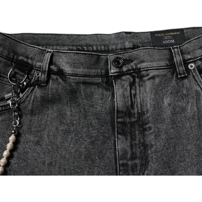 Dolce & Gabbana Dark Gray Cotton Skinny Denim Jeans
