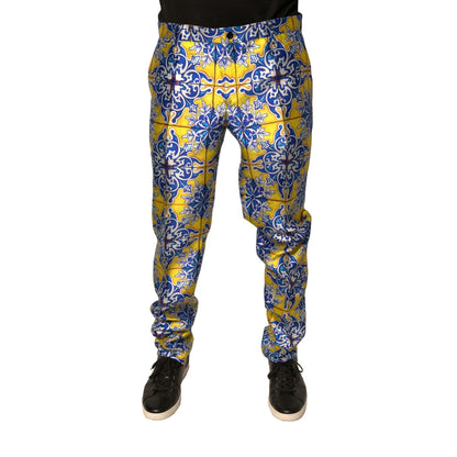 Dolce & Gabbana Multicolor MajolicaSilk Skinny Pants
