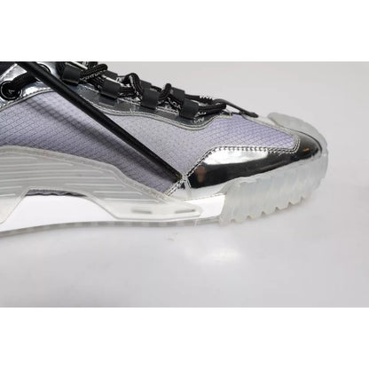 Dolce & Gabbana Silver Black Nylon NS1 Low Top Sneakers Shoes