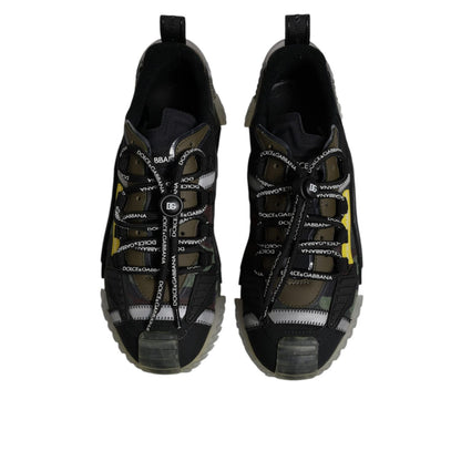 Dolce & Gabbana Black Green Camo NS1 Low Top Sneakers Shoes Dolce & Gabbana