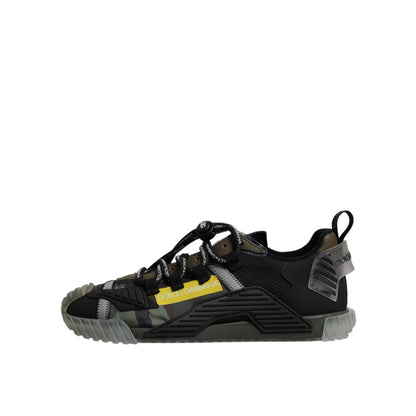 Dolce & Gabbana Black Green Camo NS1 Low Top Sneakers Shoes Dolce & Gabbana