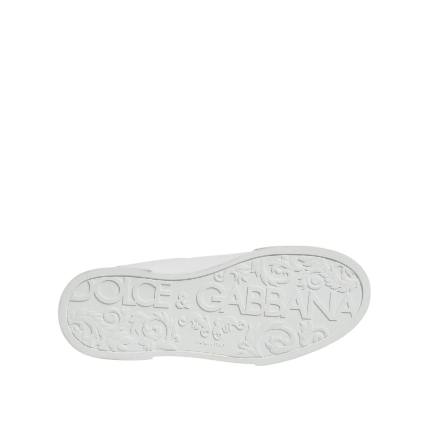 Dolce & Gabbana White Leather Low Top Lace Up Sneakers Shoes