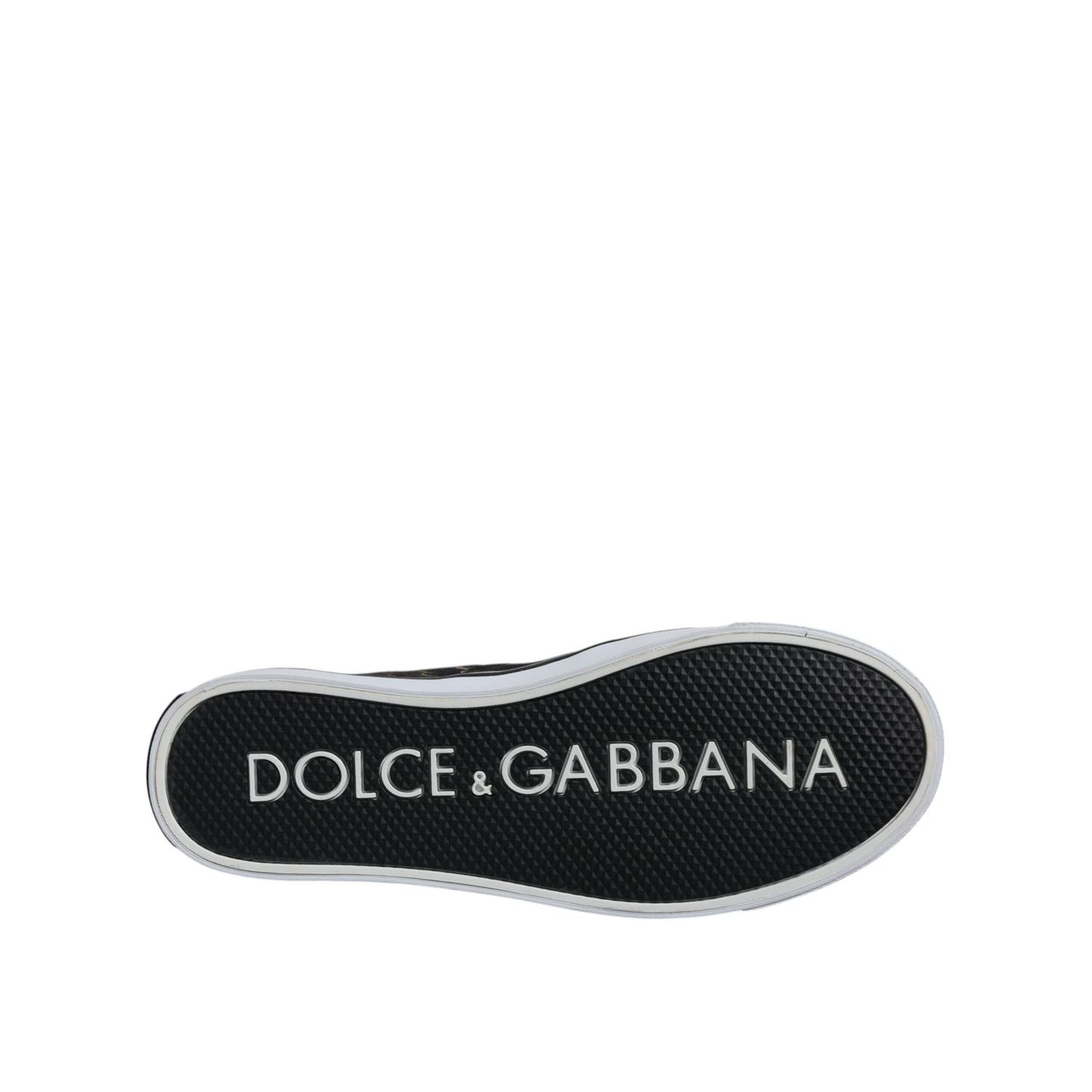 Dolce & Gabbana Black Tropical Print Low Top Sneakers Shoes