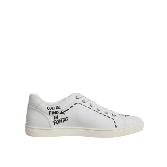 Dolce & Gabbana White Leather Milano Low Top Sneakers Shoes