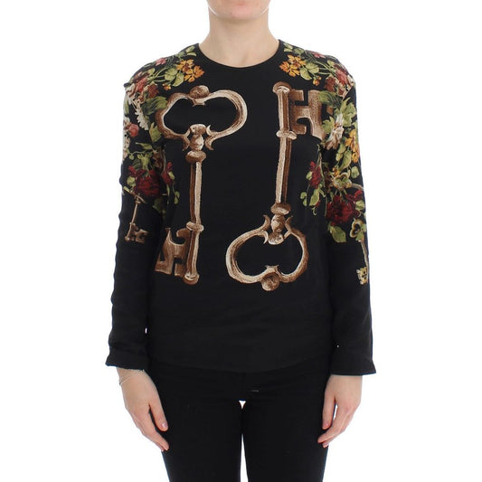 Dolce & Gabbana Elegant Medieval Print Silk Blouse Dolce & Gabbana