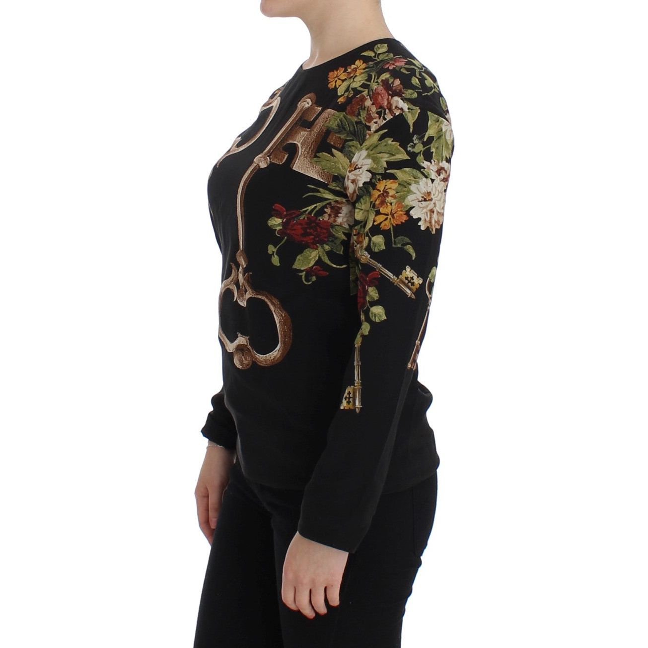 Elegant Medieval Print Silk Blouse